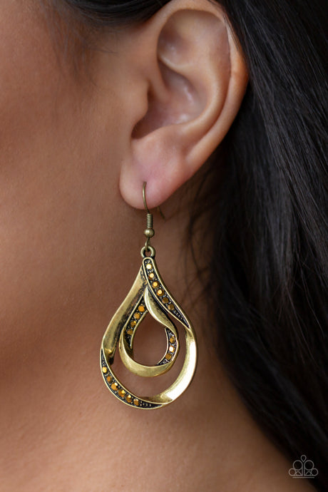 Paparazzi ~ Flavor Of The FLEEK ~ Brass Earrings