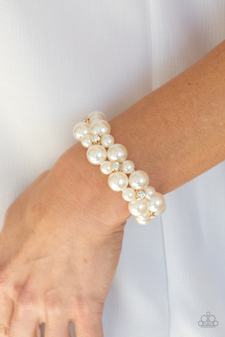 Paparazzi ~ Flirt Alert ~ Gold Pearl Bracelet