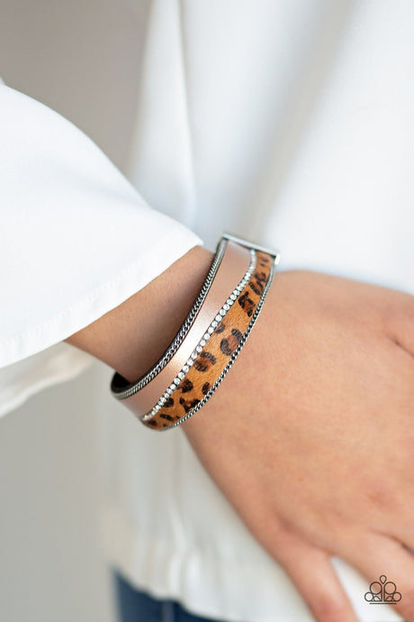 Paparazzi ~ Flirtatiously Feline ~ Brown Urban Bracelet (Life of the Party Exclusive)