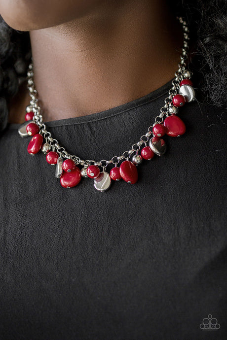 Paparazzi ~ Flirtatiously Florida ~ Red Necklace Set