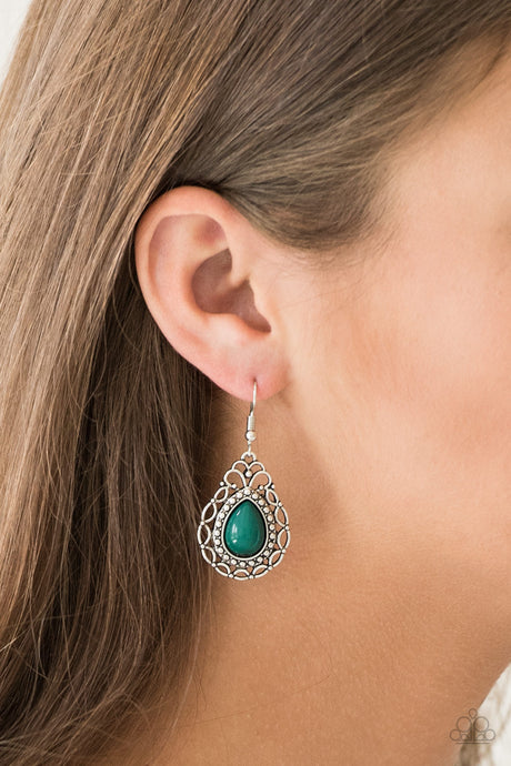 Paparazzi ~ Flirty Finesse ~ Green Earrings