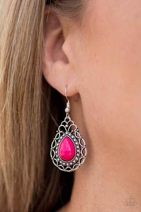 Paparazzi ~ Flirty Finesse ~ Pink Earrings