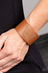Paparazzi ~ Flirty Flutter ~ Brown Urban Bracelet (Life of the Party Exclusive)
