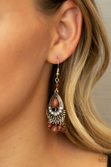 Paparazzi ~ Floating On HEIR ~ Brown Earrings