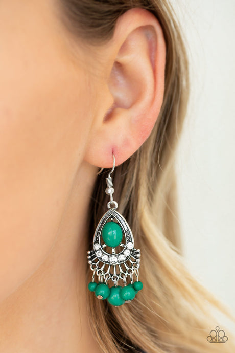 Paparazzi ~ Floating On HEIR ~ Green Earrings