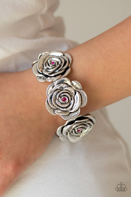 Paparazzi - Floral Flamboyancy ~ Pink Bracelet