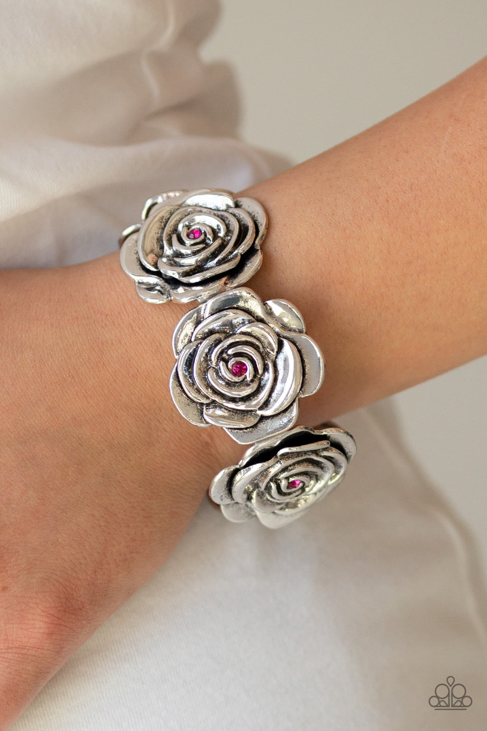 Paparazzi - Floral Flamboyancy ~ Pink Bracelet