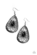 Load image into Gallery viewer, Paparazzi ~ Floral Frill ~ Black Earrings