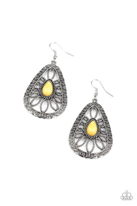 Paparazzi ~ Floral Frill ~ Yellow Earrings