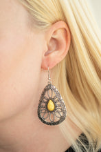 Load image into Gallery viewer, Paparazzi ~ Floral Frill ~ Yellow Earrings