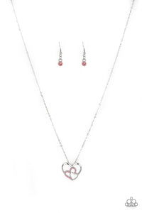 Paparazzi ~ Follow Your HEARTTHROB ~ Pink Heart Pendant Necklace Set