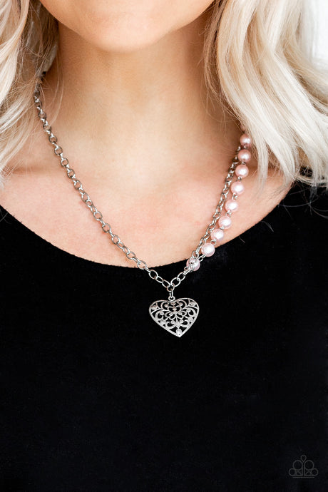 Paparazzi ~ Forever In My Heart ~ Pink Heart Pendant Necklace Set