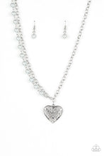 Load image into Gallery viewer, Paparazzi ~ Forever In My Heart ~ Silver Heart Pendant Necklace Set