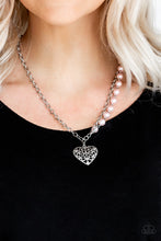 Load image into Gallery viewer, Paparazzi ~ Forever In My Heart ~ Silver Heart Pendant Necklace Set