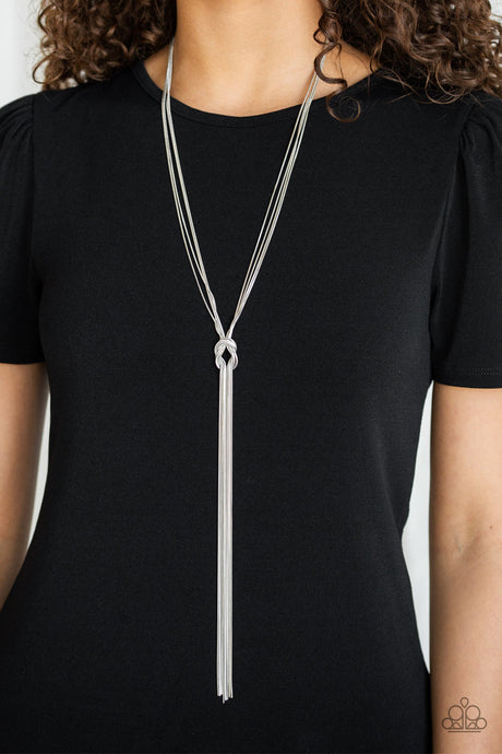 Paparazzi ~ Forget Me KNOT - Silver Necklace Set (Life of the Party Exclusive)