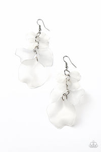 Paparazzi ~ Fragile Florals ~ White Earrings (Life of the Party Exclusive)