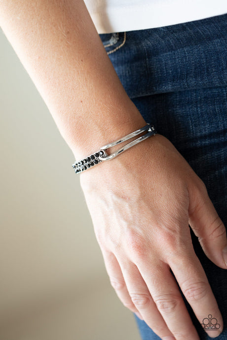 Paparazzi ~ Freeze! ~ Black Bangle-Like Cuff Bracelet