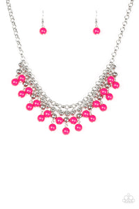 Paparazzi ~ Friday Night Fringe ~ Pink Necklace Set
