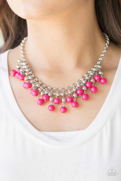 Paparazzi ~ Friday Night Fringe ~ Pink Necklace Set