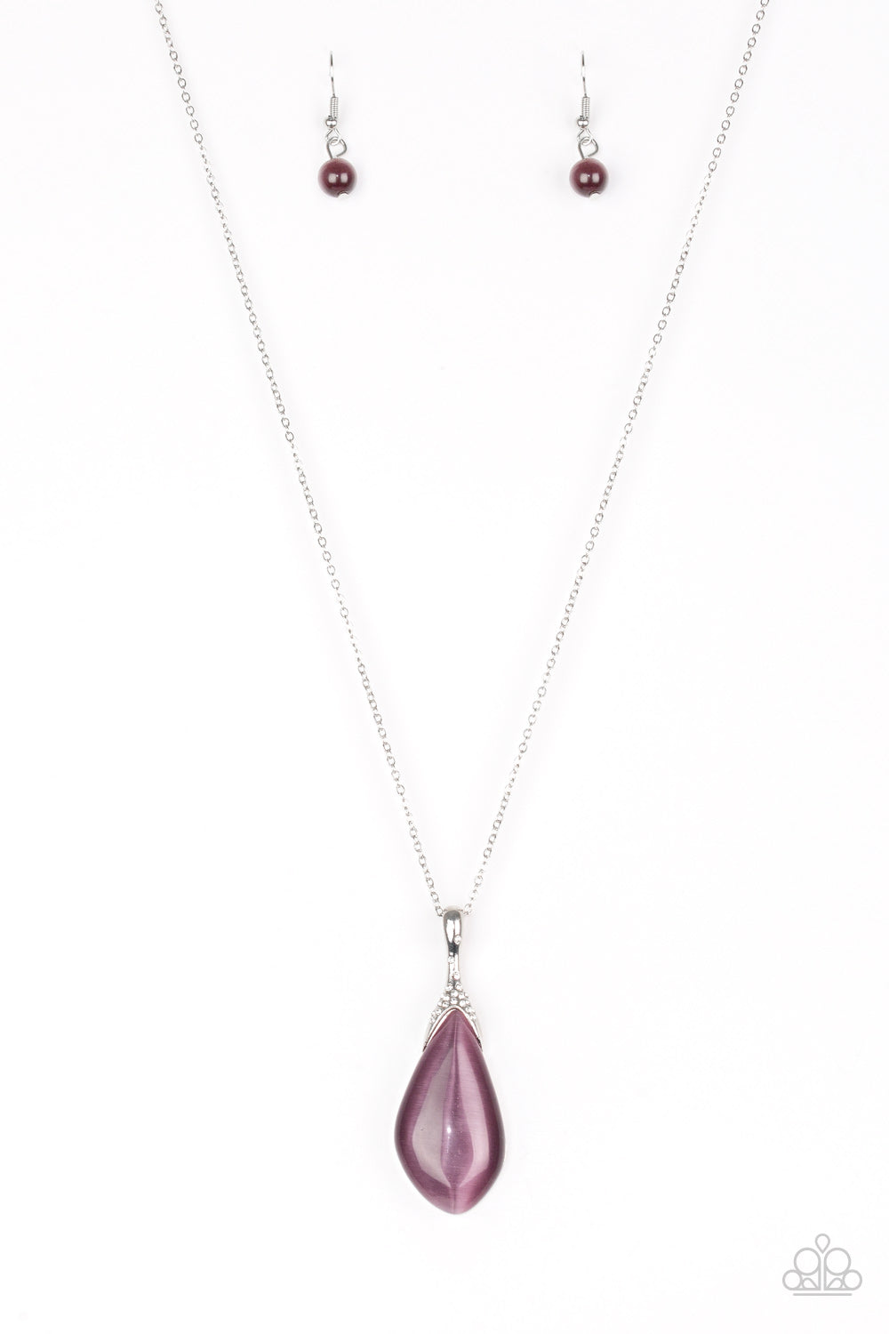 Paparazzi - Friends in GLOW Places - Purple Moonstone Pendant Necklace - Klassy Jewelz Boutique