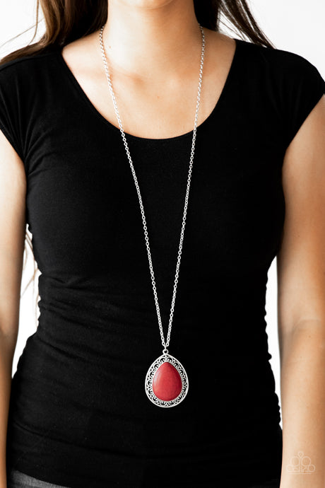Paparazzi ~ Full Frontier ~ Red Necklace Set