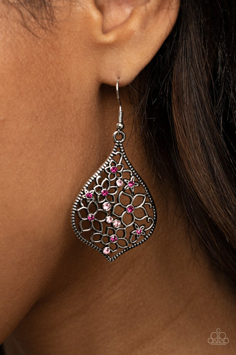 Paparazzi ~ Full Out Florals ~ Pink Earrings