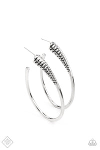 Paparazzi ~ Fully Loaded ~ Silver Hoop Earrings (Fashion Fix Exclusive)