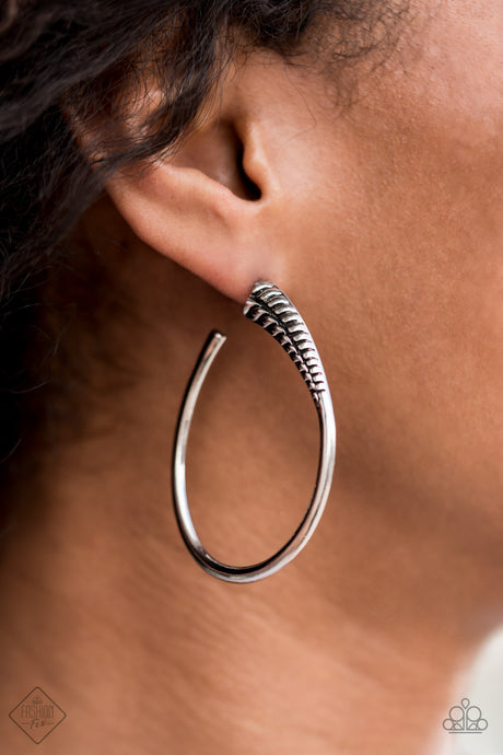 Paparazzi ~ Fully Loaded ~ Silver Hoop Earrings (Fashion Fix Exclusive)