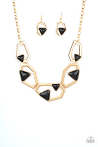 Paparazzi ~ GEO-ing, GEO-ing, Gone ~ Gold Necklace Set