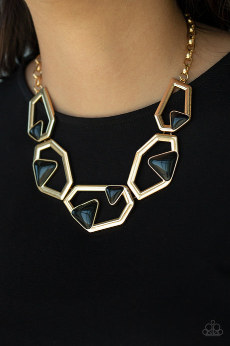 Paparazzi ~ GEO-ing, GEO-ing, Gone ~ Gold Necklace Set