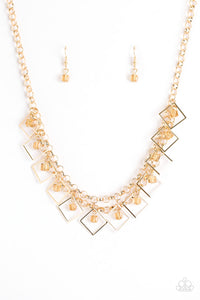Paparazzi - GEO Down In History - Gold Necklace Set