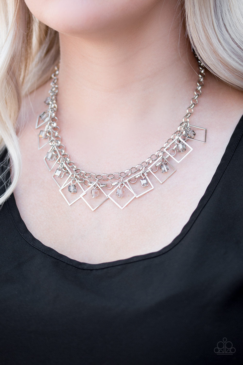 Paparazzi ~ GEO Down In History ~ Silver Necklace Set