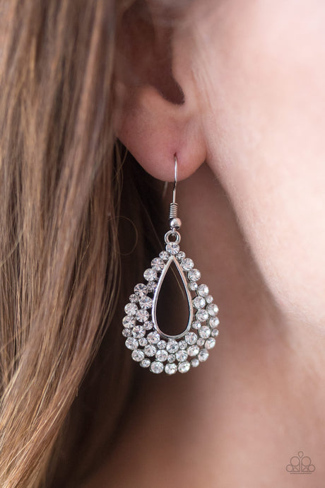 Paparazzi ~ GLAM About Town ~ White Earrings