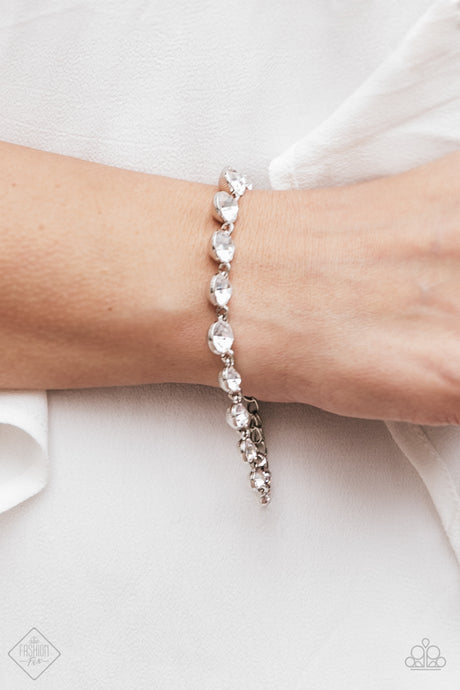 Paparazzi ~ GLOW All Out ~ White Bracelet (Fashion Fix Exclusive)