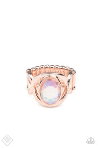Paparazzi ~ Mystical Treasure ~ Rose Gold Ring with Stretchy Band (Fashion Fix Exclusive)