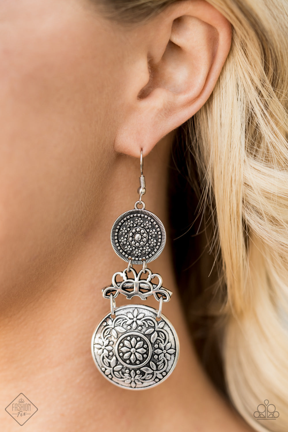 Paparazzi ~ Garden Adventure ~ Silver Earrings (Fashion Fix Exclusive)
