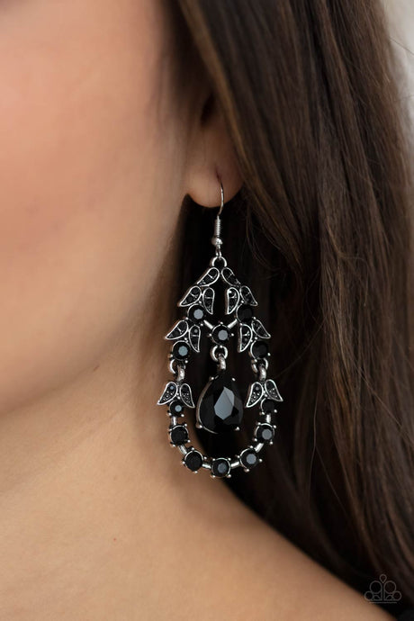 Paparazzi ~ Garden Decorum ~ Black Earrings