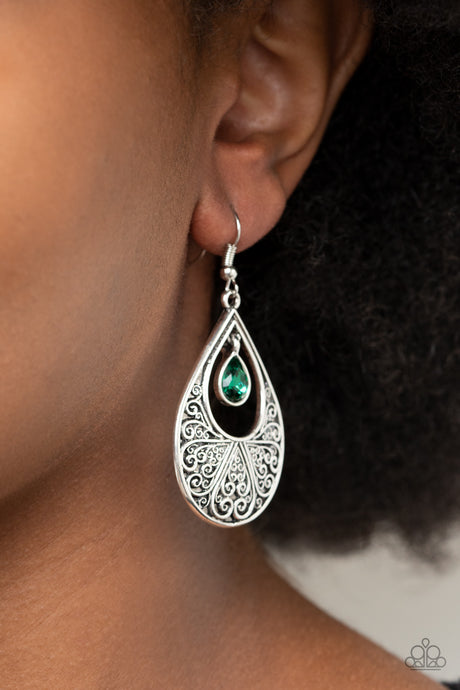 Paparazzi ~ Garden Magic ~ Green Earrings