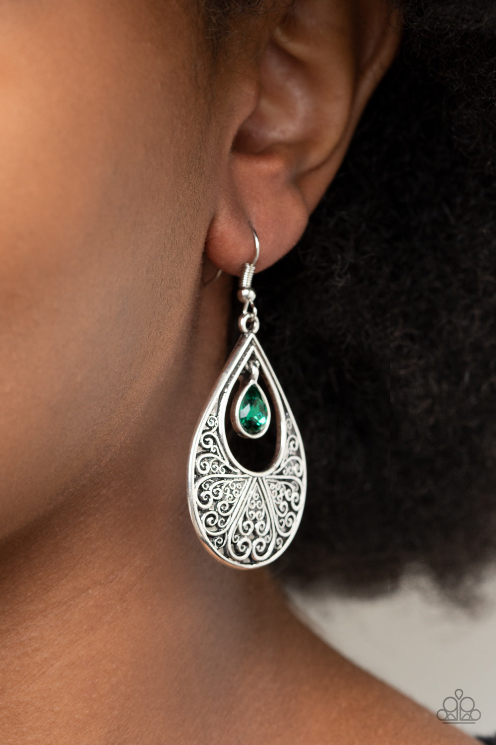 Paparazzi ~ Garden Magic ~ Green Earrings