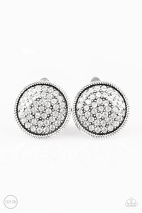 Paparazzi - Gatsby, Who? - White Rhinestone Clip-On Earrings