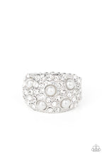Load image into Gallery viewer, Paparazzi ~ Gatsby&#39;s Girl ~ White Ring  with Stretchy Band
