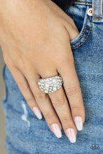Load image into Gallery viewer, Paparazzi ~ Gatsby&#39;s Girl ~ White Ring  with Stretchy Band