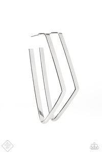 Paparazzi ~ Geo Jam ~ Silver Hoop Earrings (Fashion Fix Exclusive)