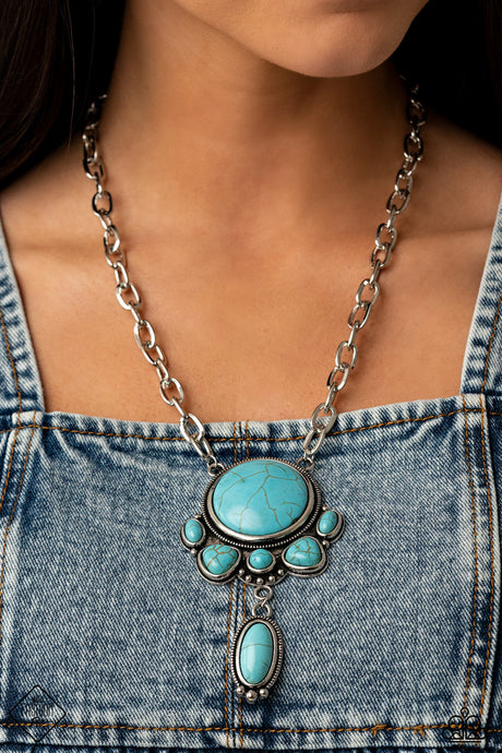Paparazzi ~ Geographically Gorgeous ~ Blue Turquoise Necklace Set (Fashion Fix Exclusive)