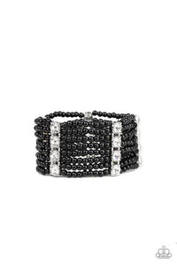 Paparazzi - Get In Line - Black Bead Bracelet - Klassy Jewelz Boutique