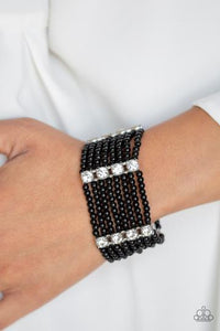 Paparazzi - Get In Line - Black Bead Bracelet - Klassy Jewelz Boutique