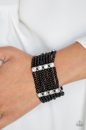 Paparazzi - Get In Line - Black Bead Bracelet - Klassy Jewelz Boutique