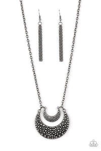 Paparazzi ~ Get Well MOON ~ Silver Necklace Set