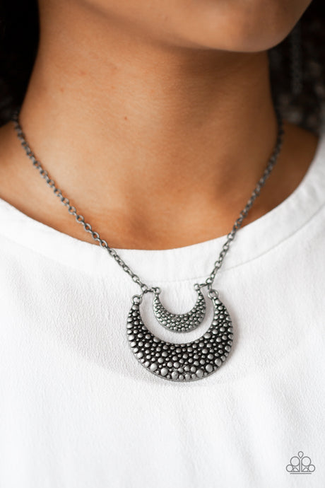 Paparazzi ~ Get Well MOON ~ Silver Necklace Set