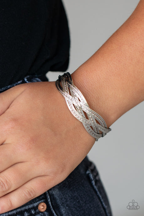 Paparazzi ~ Get Your Wires Crossed ~ Silver Cuff Bracelet